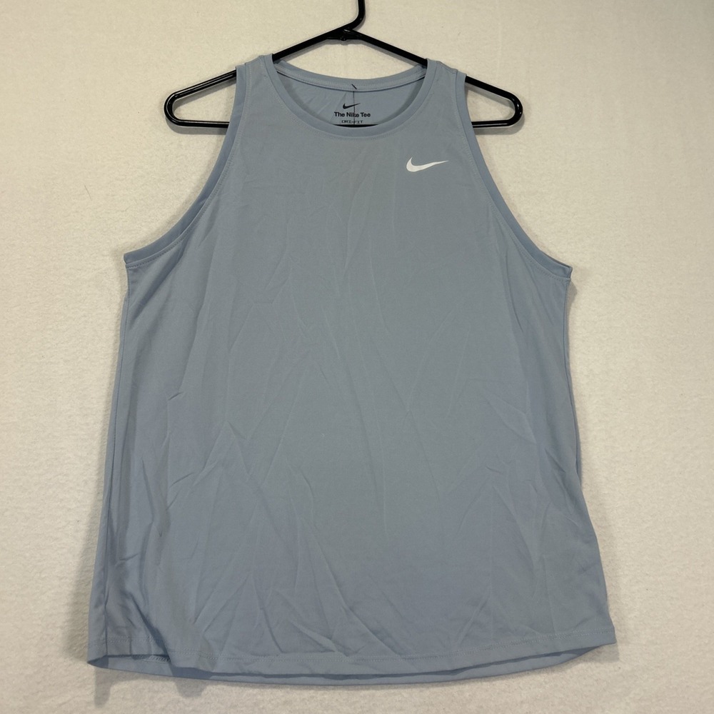 Nike Women's Dri-FIT Training Tank Top Sleeveless Large DX0701-440 Swoosh Logo